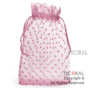 BOLSA ORGANZA ROSA 20X25 LUNARES HS3978-8 x 1